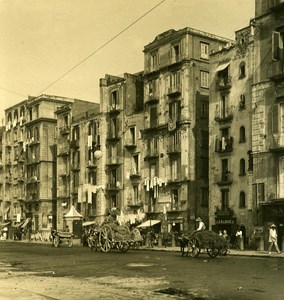 Italy Naples Basso Porto old Stereoview Photo NPG 1900