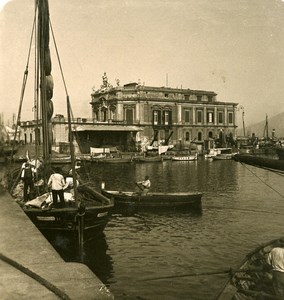 Italy Naples Santa Lucia old Stereoview Photo NPG 1900