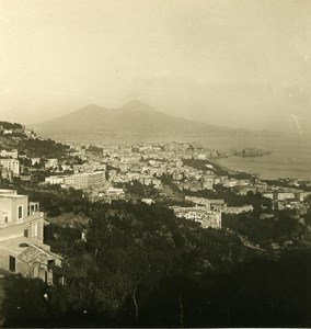 Italy Naples Panorama old Stereoview Photo NPG 1900