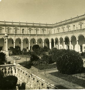 Italy Naples Convent of San Martino old Stereoview Photo NPG 1900