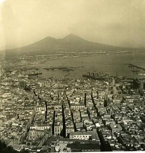 Italy Naples Panorama old Stereoview Photo NPG 1900