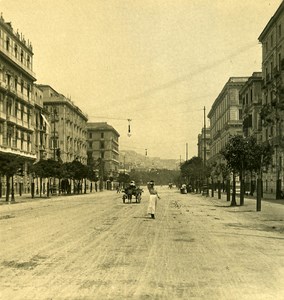 Italy Naples Viale Elena old Stereoview Photo NPG 1900