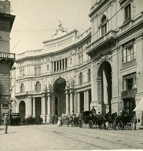 Italy Naples Gallery Umberto I old Stereoview Photo NPG 1900