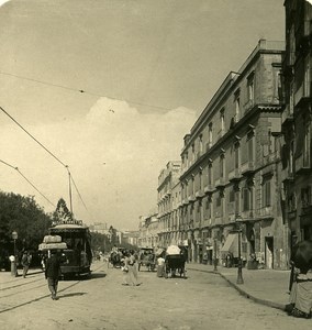 Italy Naples Cavour Square old Stereoview Photo NPG 1900