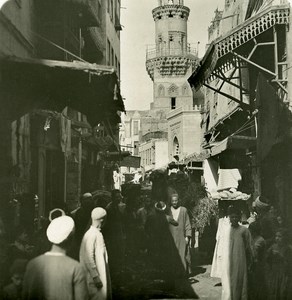 Egypt Cairo Street Scenery old Stereoview Photo NPG 1900