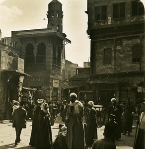Egypt Cairo Street Scenery old Stereoview Photo NPG 1900