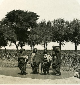 Egypt Cairo Washerwomen old Stereoview Photo NPG 1900