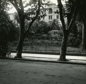 France Corsica Ajaccio Cours Grandval Grand Hotel old Stereoview Photo 1920