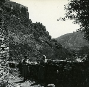 France Corsica Corte Tavignano Citadel old Stereoview Photo 1920