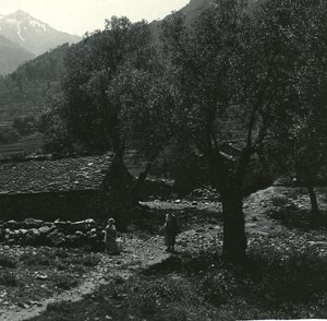 France Corsica Corte around Tavignano Citadel old Stereoview Photo 1920