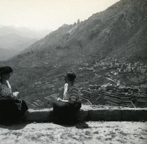 France Corsica Venaco From Catero Pass old Stereoview Photo 1920