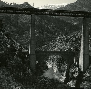 France Corsica Viaduct of Vecchio old Stereoview Photo 1920