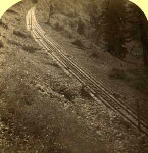 Switzerland Alps Burgenstock Railway old Gabler Stereo Photo 1885