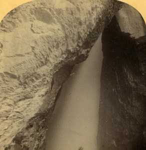 Switzerland Alps Trummelbach Waterfalls old Gabler Stereo Photo 1885