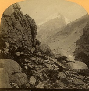 Switzerland Alps Gemmi Pass old Gabler Stereo Photo 1885