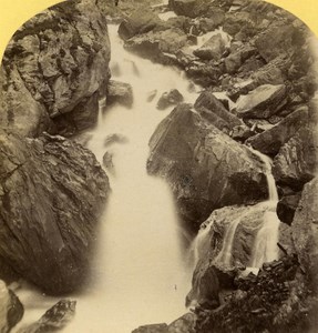 Switzerland Alps Fall of Kander Gastern Valley old Gabler Stereo Photo 1885