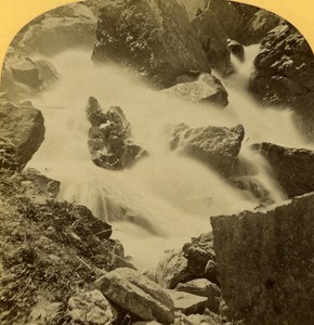 Switzerland Alps Fall of Kander Gastern Valley old Gabler Stereo Photo 1885