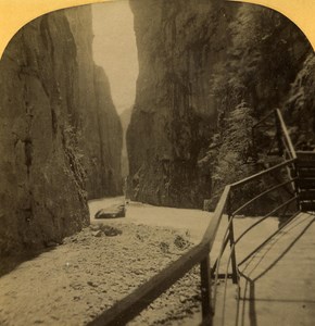 Switzerland Alps Aare Canyon old Gabler Stereo Photo 1885