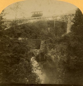 Switzerland Alps Reichenbach Railway Meiringen old Gabler Stereo Photo 1885