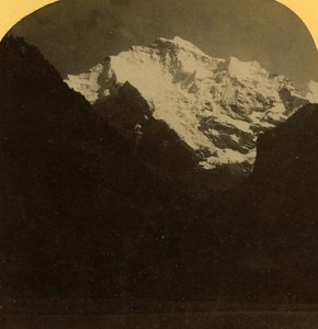 Switzerland Alps Jungfrau old Gabler Stereo Photo 1885