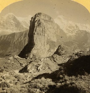 Switzerland Alps Schynige Platte Cumihorn old Gabler Stereo Photo 1885