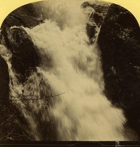 Switzerland Alps Giesbach Fall old Gabler Stereo Photo 1885