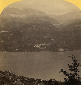 Switzerland Alps Brienz old Gabler Stereo Photo 1885