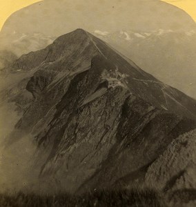 Switzerland Alps Rothorn Hotel old Gabler Stereo Photo 1885