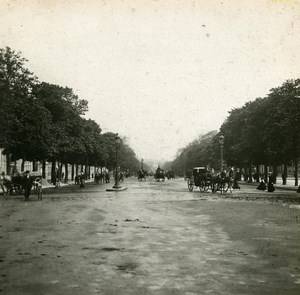 France Paris Avenue of Bois de Boulogne old Stereo SIP Photo 1900