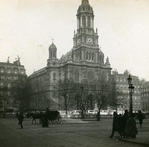 France Paris Trinity Church Instantaneous old Stereo SIP Photo 1900