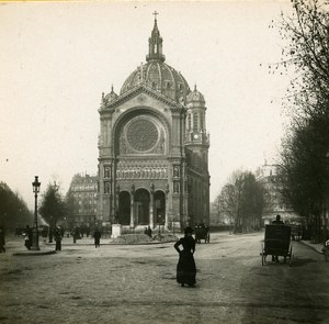 France Paris Saint Augustin Place Instantaneous old Stereo SIP Photo 1900