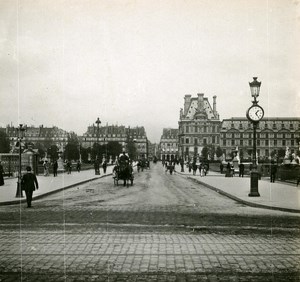 France Paris Tuileries Bridge Instantaneous old Stereo SIP Photo 1900