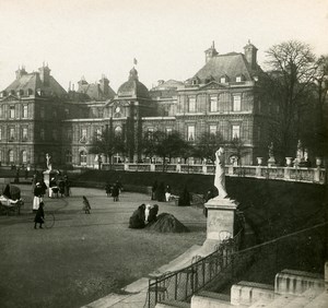 France Paris Luxembourg garden Instantaneous old Stereo SIP Photo 1900