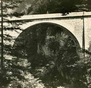 France Alps Grande Chartreuse Bridge Instantaneous old Stereo SIP Photo 1900