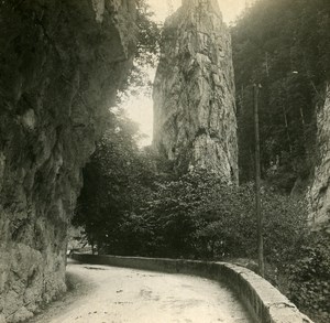 France Alps Grande Chartreuse Road Instantaneous old Stereo SIP Photo 1900