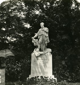 Austria Wien Park Statue Denkmal old NPG Stereo Photo 1900