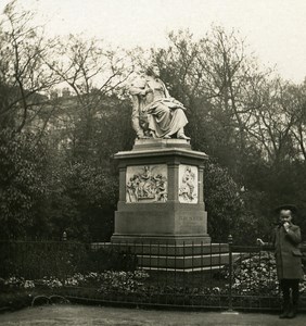 Austria Wien Park Statue Schubert old NPG Stereo Photo 1900