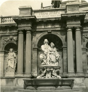 Austria Wien Albrechts Fountain old NPG Stereo Photo 1900