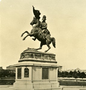 Austria Wien Statue Karl Erzherzog old NPG Stereo Photo 1900