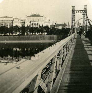 Austria-Hungary Prague bridge Kettensteg old NPG Stereo Photo 1900