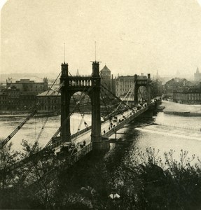 Austria-Hungary Prague Franz Josefs Bridge old NPG Stereo Photo 1900