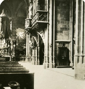 Austria-Hungary Prague Cathedral St Veits Dom old NPG Stereo Photo 1900