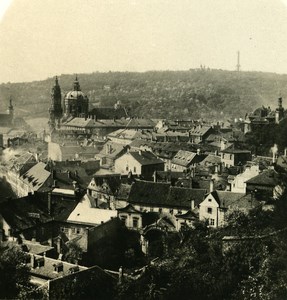 Austria-Hungary Prague Panorama old NPG Stereo Photo 1900