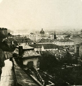 Austria-Hungary Prague Panorama old NPG Stereo Photo 1900