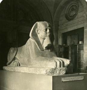 France Paris Louvre Museum Egyptian Sculpture old NPG Stereo Photo 1900