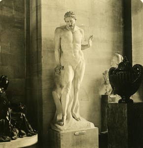 France Paris Louvre Museum Theodon Sculpture old NPG Stereo Photo 1900