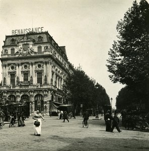 France Paris Snapshot Boulevard St Martin old NPG Stereo Photo 1900