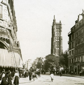 France Paris Snapshot Rue de Rivoli old NPG Stereo Photo 1900