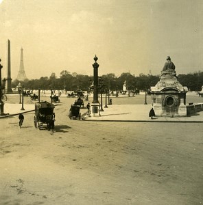 France Paris Snapshot Concorde Place old NPG Stereo Photo 1900