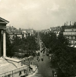 France Paris Snapshot Boulevard de la Madeleine NPG Stereo Photo 1900
